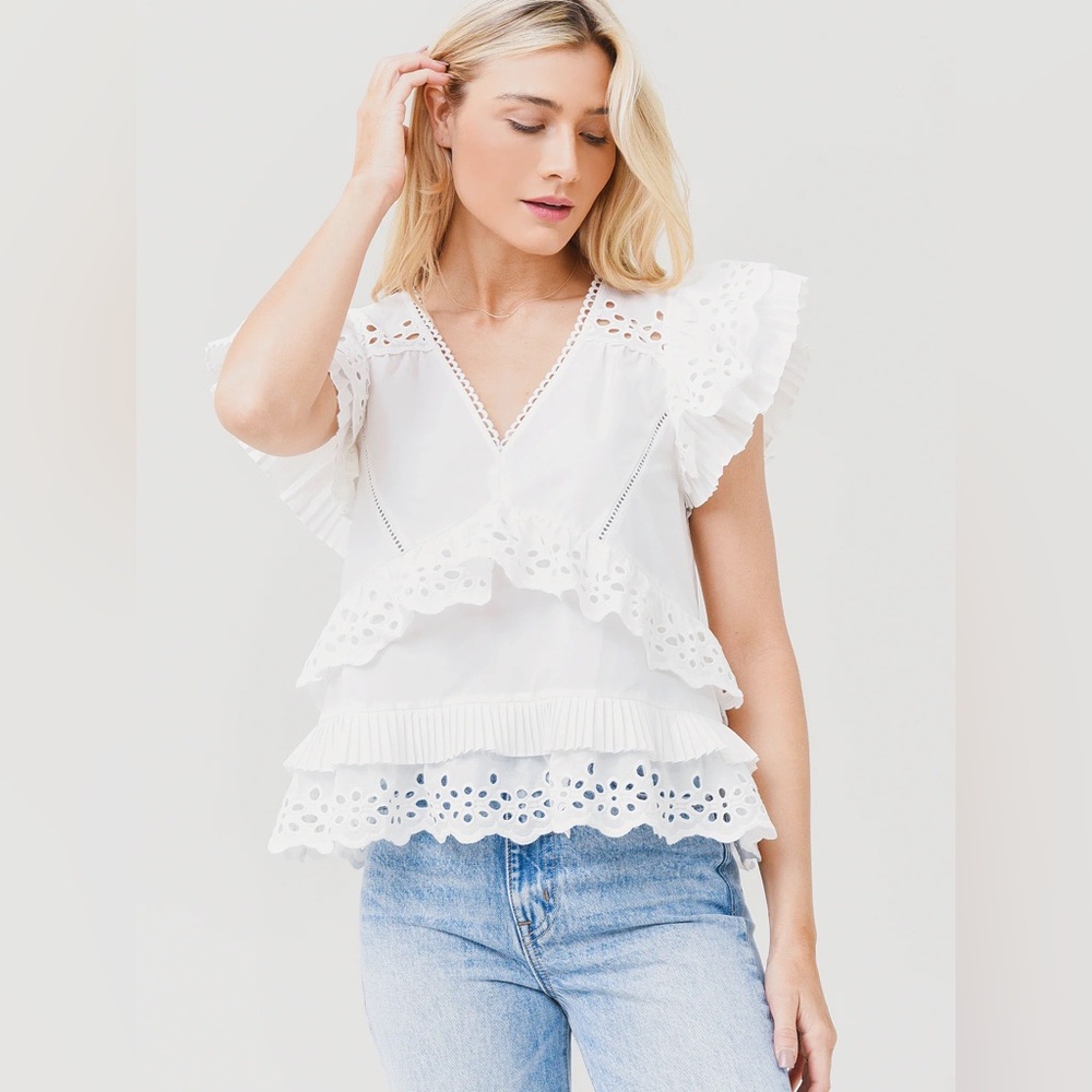HUNTER BELL Carlton Eyelet Top SIZE XS